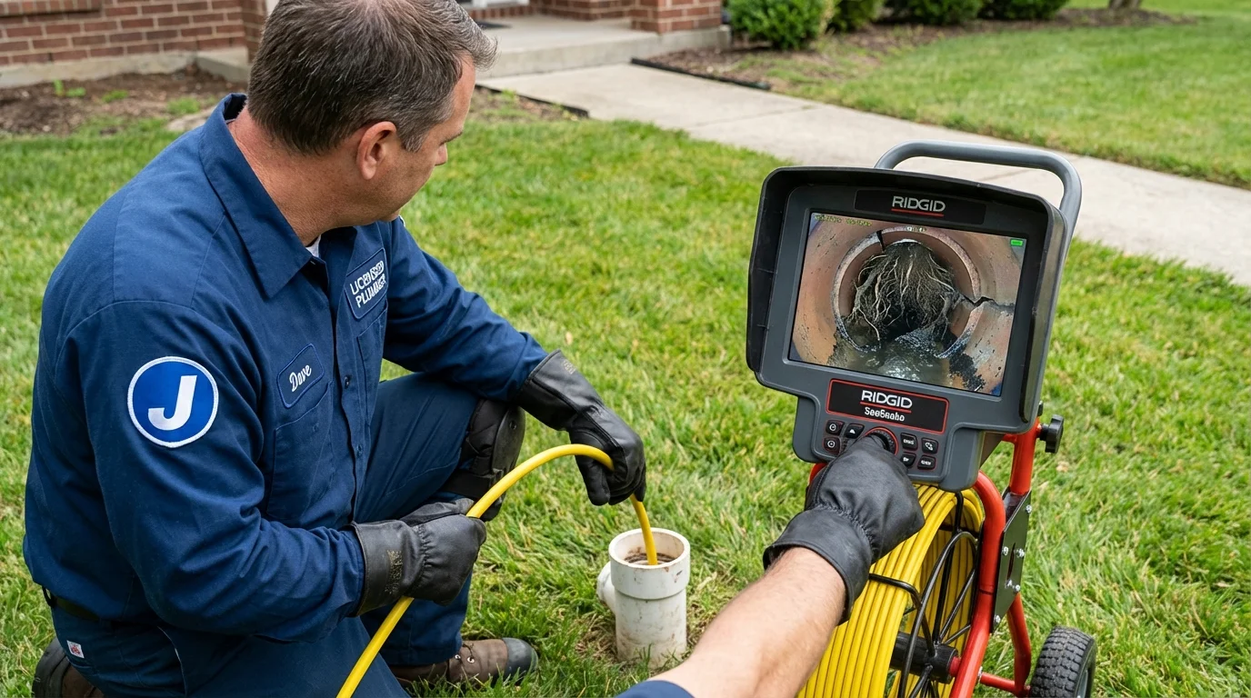 Sewer camera inspection being performed by Johns Plumbing LLC in Upper Marlboro